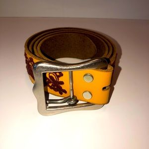 Lucky Brand embroidered, genuine leather belt.